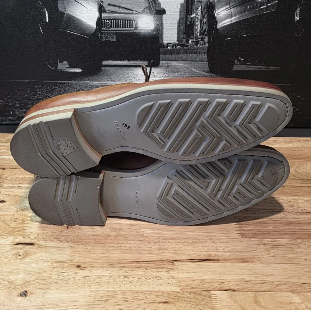 Magnanni Men’s Cognac Patina Leather Derby Hybrid Shoes  Size 13M  Model 21250 - Picture 4 of 4